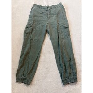 Cloth & Stone Women's Medium‎ Olive Green Cargo Pants Joggers Elastic Waist